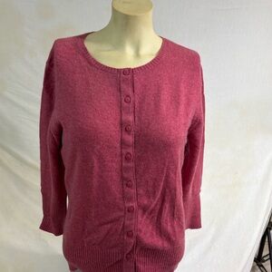 Gene Meyer Cashmere  Cardigan Sweater Pink Size Large
